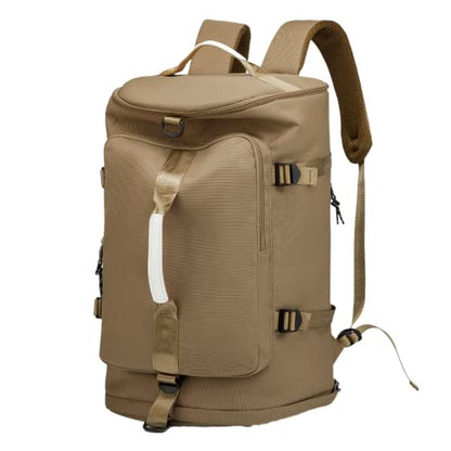 Gym Duffle Bag Waterproof black Laptop Backpack Suitable for Hiking, Fishing, Travel 40L Large Capacity Trendy Cool Lightweight Backpack for Men and Women - color: Khaki