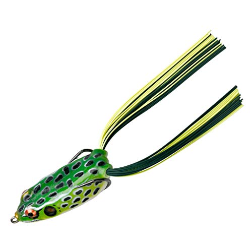 Booyah Pad Crasher Topwater Bass Fishing Hollow Body Frog Lure with Weedless Hooks - color: Leopard Frog