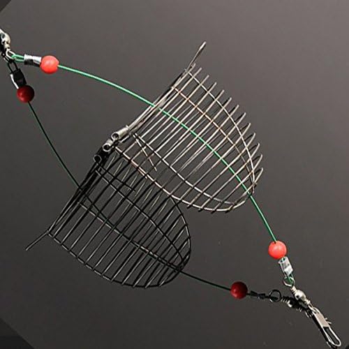 5PCS Fishing Bait Trap Cage Feeder Basket Lures Bait Fishing Accessories