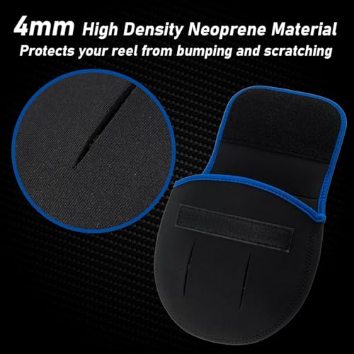 Dr.Fish Spinning Fishing Reel Cover, Fits 1000-6000+, Neoprene Protective Bag with Handle Slot, Spinning Reel Storage Case Pouch Accessories 4000-6000 2 Pack - color: XL(2 Pack, Fits 4000-6000)