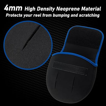 Dr.Fish Spinning Fishing Reel Cover, Fits 1000-6000+, Neoprene Protective Bag with Handle Slot, Spinning Reel Storage Case Pouch Accessories 4000-6000 2 Pack - color: XL(2 Pack, Fits 4000-6000)