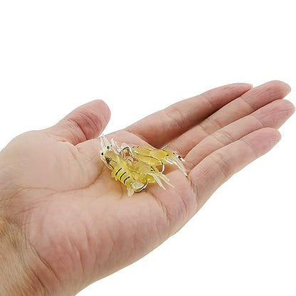 15pcs Shrimp Bait Hooks, Soft Prawn Fishing Lures Simulation Lure for Trout Bass Salmon