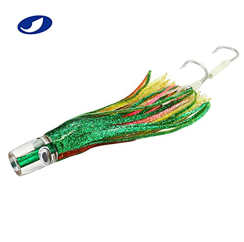 OCEAN CAT Saltwater Trolling Lure for Marlin Tuna Mahi Dolphin Durado Wahoo Trolling Lures Free Mesh Bag Offshore Big Game Lures - color: Mixed - Crystal Head - 10pcs