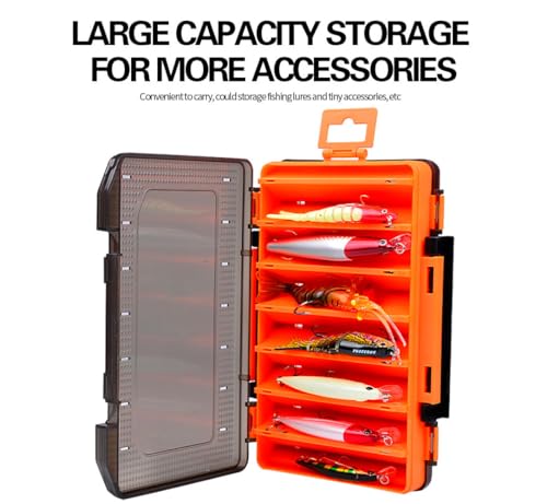 Double Sided Tackle Fishing Tackle Box Lure Waterproof Compartments Hook Storage Case (Blue) - color: Blue
