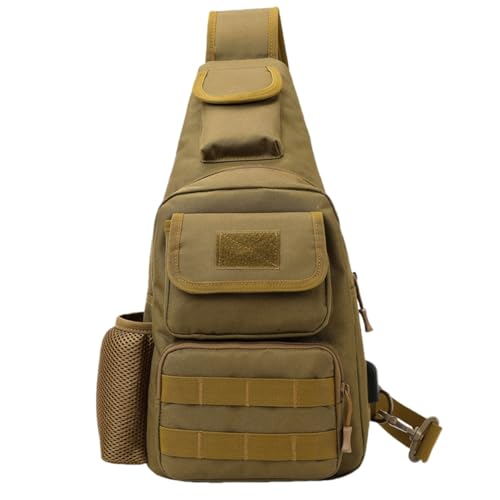Waterproof Fly Fishing Sling Pack, Waterproof Fishing Tackle Bag Backpack Oxford Cloth Chest Shoulder (khaki) - color: Khaki
