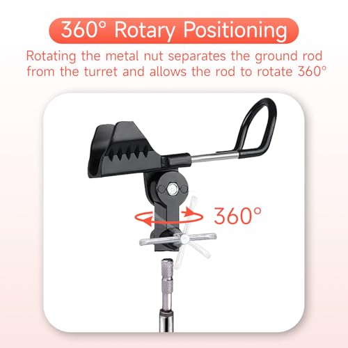 Fishing Pole Holder Upgraded 360° Adjustable Stainless Steel, Fishing Rod Holder for Ground, Heavy Duty Bank Fishing Outdoor Fishing Gear - color: 4P Black