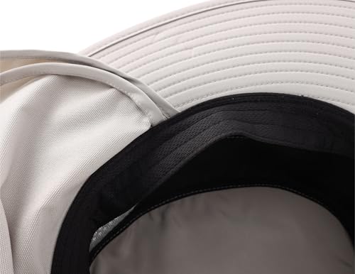 Connectyle UPF 50+ Wide Brim Sun Hat for Men Women UV Protection Fishing Hat with Neck Flap Outdoor Safari Bucket Hiking Hats - color: Light Grey