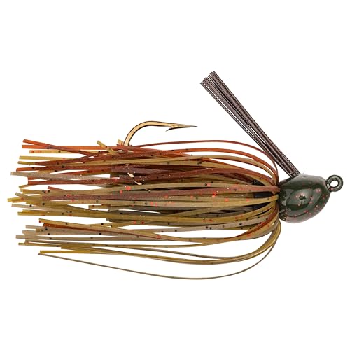Strike King Bitsy Bug Jig Fishing Lure, Premium Silicone Skirts - color: Green Pumpkin, size: 3/16 oz