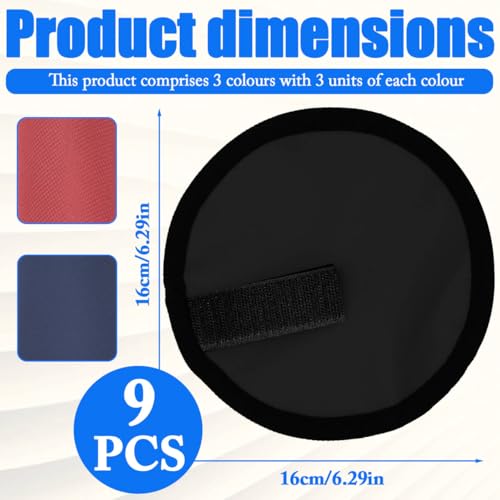Huakaile 9 Packs 3 Colors Fishing Lure Covers Protector, 6.3'' Rod Lure Wrap Sleeves, Fishing Pole Hook Covers Shield Reel Gloves Hook & Loop Fastener for Bait (Black, Red, Blue) - color: Black, Red, Green