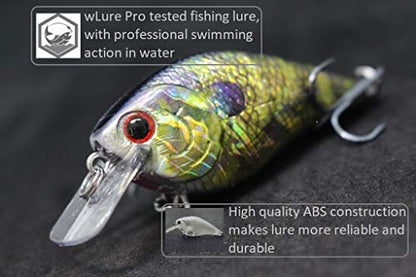 Minnow Crankbait for Bass Fishing Bass Lure Jerkbait Fishing Lures and Tackle Box - color: HC15KB2
