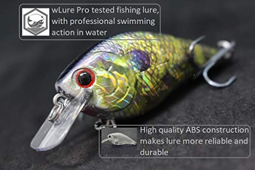 Minnow Crankbait for Bass Fishing Bass Lure Jerkbait Fishing Lures and Tackle Box - color: HC15KB2