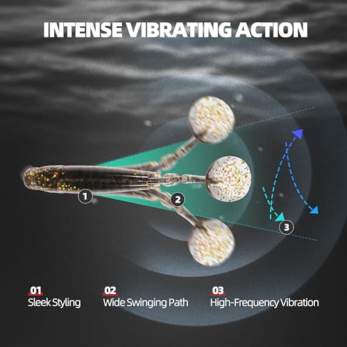 30pcs Soft Plastic Swimbaits with Paddle Tail, T-Tail Fishing Lures for Vertical Jigging and Casting, Freshwater Swimbaits for Bass, Trout, Walleye & Crappie - color: Segmented, 2''