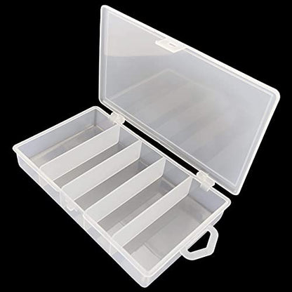IFAMIO Clear Plastic Storage Case Container for Fishing Tackle Organizer Box with Dividers for Jewelry Beads Collection