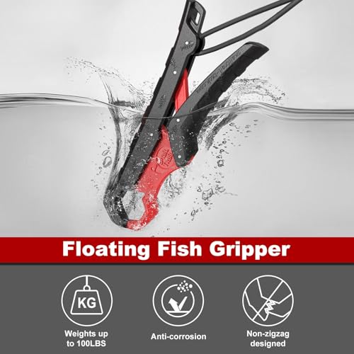 SNAIL TRAIL 7pc Fishing Tool Kit - 17" Pocket Fish Ruler & Knot Tying Guide, Split Ring Pliers, Braid Scissors & Bait Knife. Fish Lip Gripper, Hook Remover and Hook Keeper. Fisherman Gifts