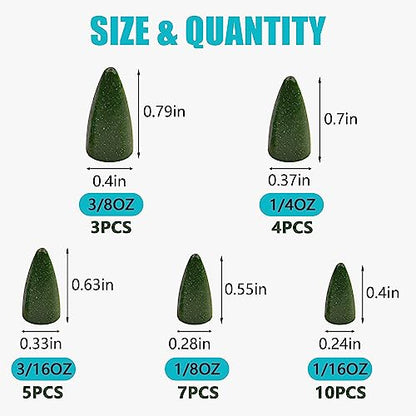 Bullet Fishing Weights Sinkers, 29/83pcs Worm Weights Fishing Sinkers Assortment Slip Sinker Weights for Bass Fishing Carolina Rig Texas Rig Saltwater Freshwater - style: 29pcs-green Pumpkin