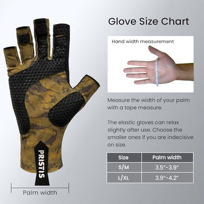 Pristis Half-Finger Fishing Gloves, UPF 50+ Breathable Quick Drying Fingerless Sun Gloves for Women Men, Fly Fishing Hunting Paddling Sailing Kayaking Hiking Canoeing Cycling - color: Canyon CAMO, size: S - M