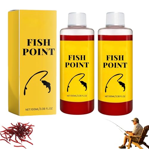 Concentrated Fish Attractant Liquid, Fast-Acting Red Worm Spray Bait Scent Additive, Powerful Fishing Lure Enhancer Trout, Panfish, Freshwater Lake River Fishing, Improve Bite Response - color: 2 bottles