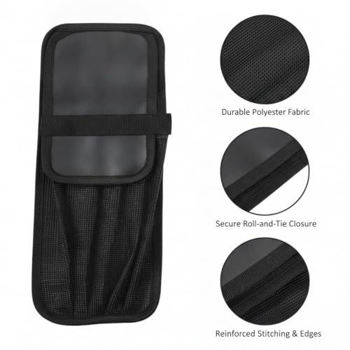 Boat Deck & Tackle Box Lure Organizer, Roll-Up Soft Storage Bag with 5 Compartments for Jigs and Baits, Black Polyester Case
