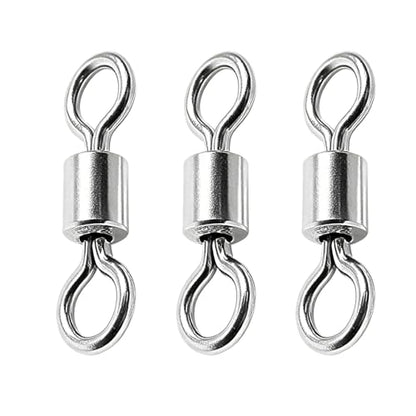 Atibin Stainless Steel Barrel Swivel Snap Saltwater Swivels Fishing High Strength Lure Fishing Swivel Heavy Duty SUS304 - size: #6 (106lb) 50pcs