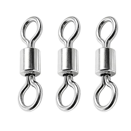 Atibin Stainless Steel Barrel Swivel Snap Saltwater Swivels Fishing High Strength Lure Fishing Swivel Heavy Duty SUS304 - size: #1/0 (214lb) 25pcs