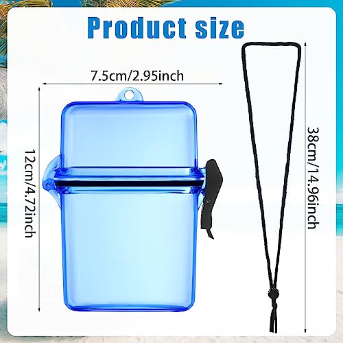Outus 3 Pcs Waterproof ID Badge Holder Case with Waterproof Buckle 4.72 x 2.95 x 1.57 Inches Floating Sport Case Locker with Adjustable Hanging Rope Plastic Card Dry Box(Rose, Blue, Black, Classic) - color: Rose, Blue, Black, size: 4.72 x 2.95 x 1.57 Inch