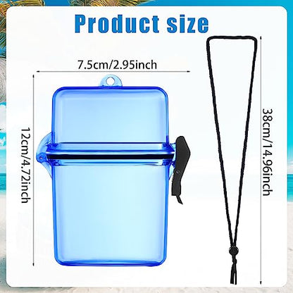 Outus 3 Pcs Waterproof ID Badge Holder Case with Waterproof Buckle 4.72 x 2.95 x 1.57 Inches Floating Sport Case Locker with Adjustable Hanging Rope Plastic Card Dry Box(Rose, Blue, Black, Classic) - color: Rose, Blue, Black, size: 4.72 x 2.95 x 1.57 Inch