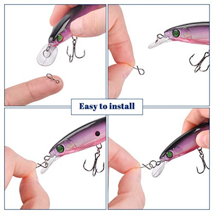 SILANON Fly Fishing Snaps,150pcs Fly Fishing Quick Clips Quick Change Lure Clips Micro Fly Snap Swivels No Knot Fast Snap Stainless Steel Lure Connector for Flies Hooks Jigs Lures 3 Sizes - size: Size L-7.7LB-150PCS