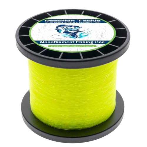 Reaction Tackle Monofilament Fishing Line - Premium Nylon Mono Line, Strong & Abrasion-Resistant, Low Memory for Smooth Long Casts - Freshwater & Saltwater - color: Yellow, size: 200lb (250 Yards)