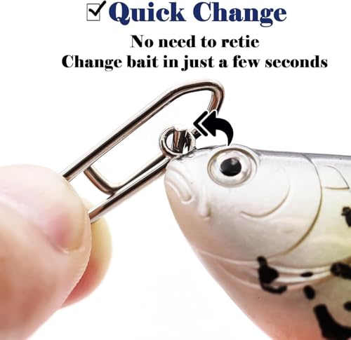 50Pcs High Strength Fishing Swivels | Ball Bearing Snap Swivels with Stainless Steel| Saltwater/Freshwater Quick-Change Snap Swivels for Catfishing Tackle,Lures - size: Silver Quick snap 110 Set_0# to 5#