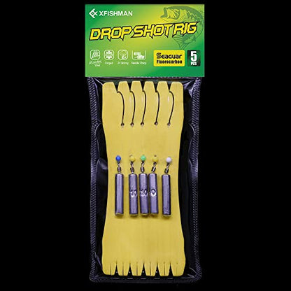 Drop Shot Rigs for Bass Fishing Ready Rig with Hooks and Sinker Weights - color: Hook Size 1-Weight 1/4 oz-Qty 5