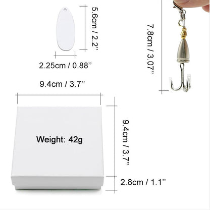 Sublimation Aluminum Alloy Fishing Lure Blanks 56x26mm for Custom Printing | Unpainted hard baits, DIY blank bodies for bass, trout and salmon customization