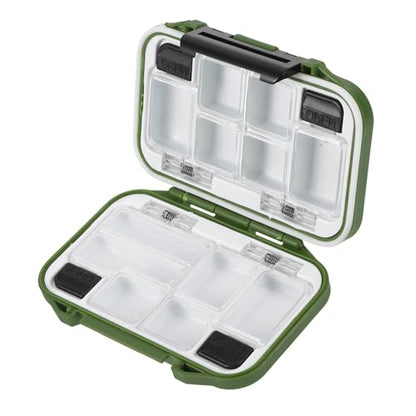 Healifty Waterproof Fishing Tackle Box Small Portable Lure Storage Organizer with Thicker Plastic Seal for Fly Fishing