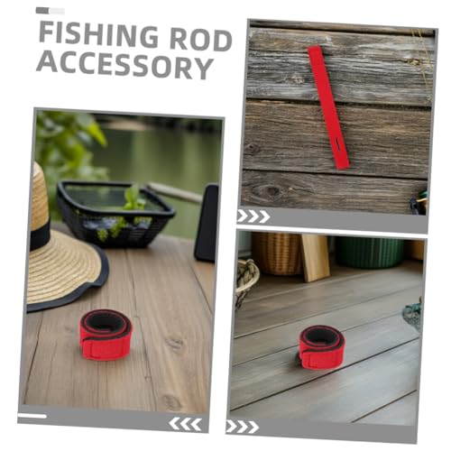 POPETPOP 12PCS Fishing Rod Fixing Bands Stretchy Neoprene Rod Straps for Fishing Pole Protection Adjustable for Outdoor Use Elastic Ties