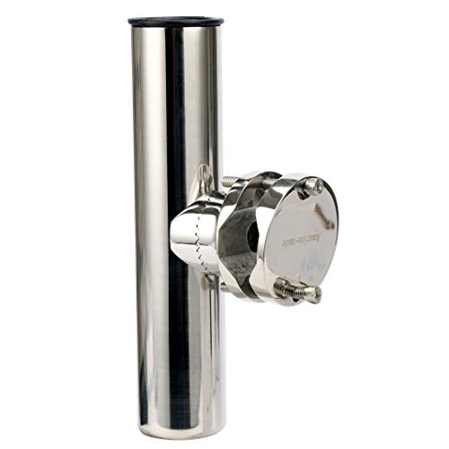 Amarine-made Stainless Rail Mount Clamp on Fishing Rod Holder for Rails Fishing Pole Holders 1-1/4" to 2" (1 Pcs)