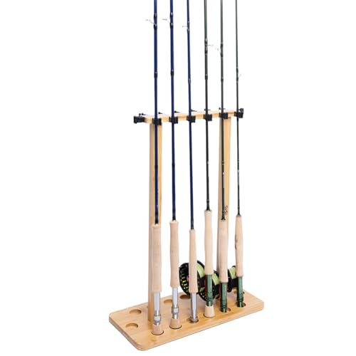 Fishing Pole Rod Racks—Floor Stand Bamboo Fishing Gear Equipment Storage Organizer, Easy Installation - Rectangular rods holder - style: holds up 14 rods