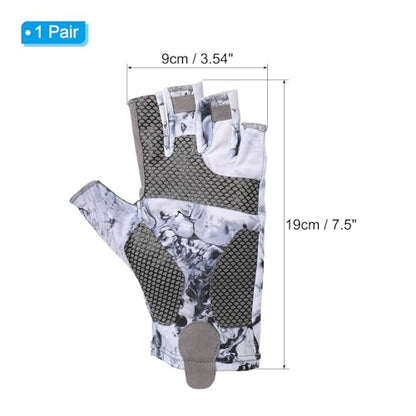 PATIKIL Fishing Gloves, Breathable Fingerless Sun Protection Gloves for Men Women Kayaking Rowing Cycling Hiking - color: Grey, size: Medium