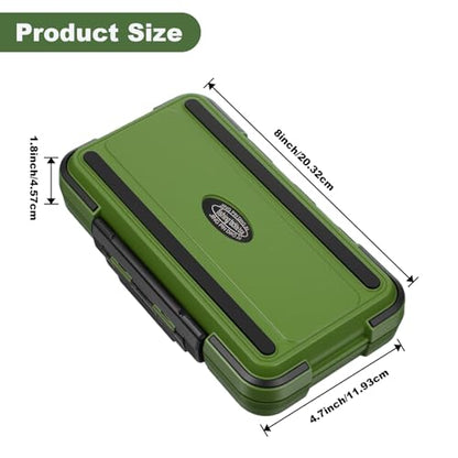 3 Pcs Small Waterproof Tackle Box Organizer, Plastic Double-Sided Storage with Adjustable Dividers for Fishing Lures, Hooks, Bait (Green, Orange, Gray)