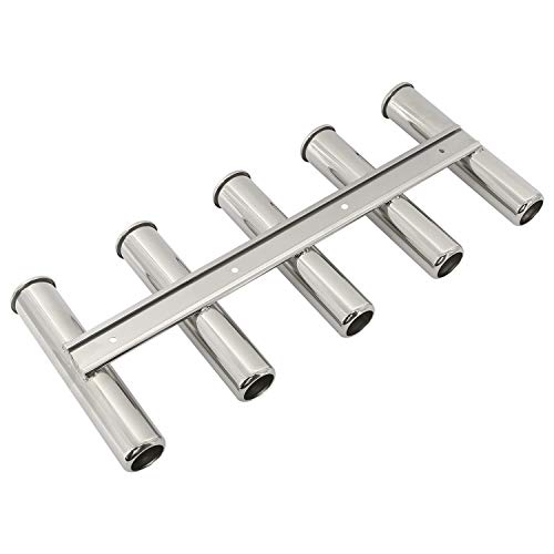 NovelBee 5 Tubes 316 Stainless Steel Fishing Rod Holder for Boats Yacht