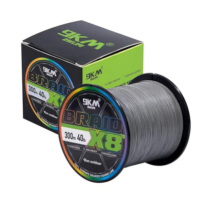9KM DWLIFE Braided Fishing Line 8LB-120LB Dyneema Fishing Line, Zero Stretch & Anti-Bite Coating for Freshwater/Saltwater Fishing 4/8 Strands - color: Dark Gray, size: 150m（164Yards)-8lb(8 Strands)