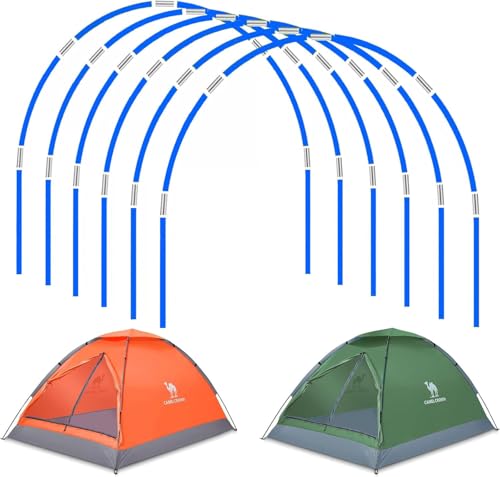 DIY 17 in, 36 Packs， Long Approximately 52ft, Diameter - 6.5mm Tent Pole, Replacement, Plant Grow Tunnel ，Telescopic Rod，Suitable for All Kinds of Outdoor Camping Tent - color: 17 inches- 36 packs (blue)