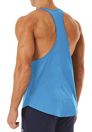 Men's Workout Quick Dry Soft Gym Bodybuilding Stringer Tank Tops - color: Sky Blue, size: Large