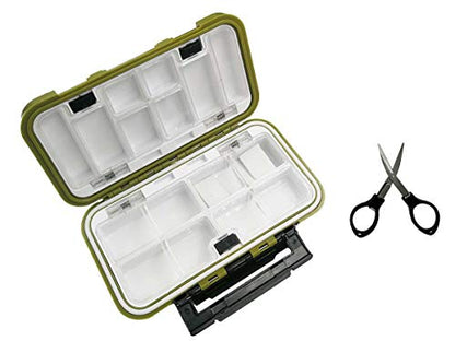 Waterproof Fishing Lure Box Spoon Hooks Baits Storage Tackle Box Containers for Casting Fishing Fly Fishing,Large/Medium/Small Lure Case - color: Green-Medium