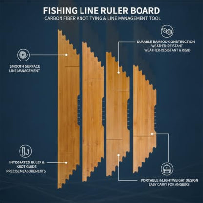 Anglers Carbon Fiber Fishing Line Ruler Board for Precise Knot Tying and Line Management, Portable Measuring Station - size: 17.72 x 3.35 x 1.57 in