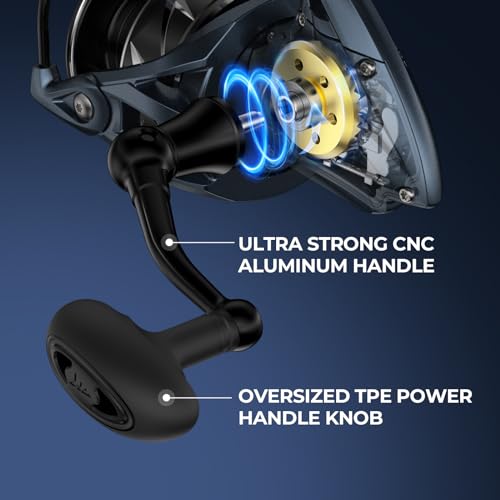 KastKing ReKon Saltwater Spinning Fishing Reel – Up to 55LBs Max Drag Big Game Fishing Reel - Innovative NyliTech Body- Water Resistant - MaxiDur 5+1+1 Corrosion-Resistance Bearing System - size: 6000