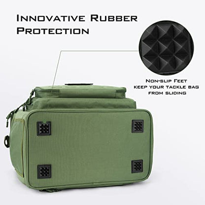 KastKing Fishing Tackle Bags - Saltwater & Freshwater Fishing Bags - Water Resistant, Padded Shoulder Strap - Gear Storage - color: Green--Large, size: Large
