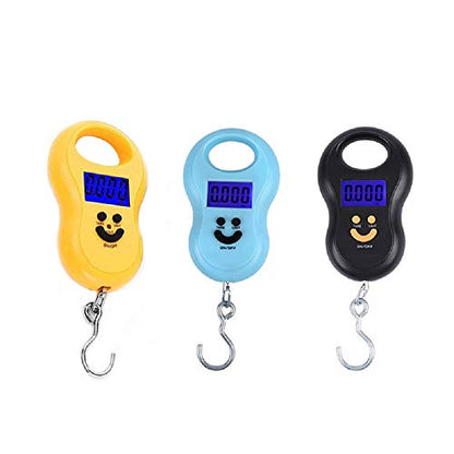 Pocket Portable 50kg/10g LCD Digital Scale Electronic Hand Held Hook Belt Luggage Hanging Scale Backlight Balance Weigting (1pcs Random Color) - color: 1pcs random color