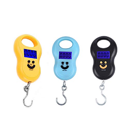 Pocket Portable 50kg/10g LCD Digital Scale Electronic Hand Held Hook Belt Luggage Hanging Scale Backlight Balance Weigting (1pcs Random Color) - color: 1pcs random color