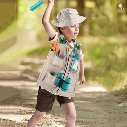 Kids Fishing Vest | with Pocket Washable Outfit,Kid Outdoor Safari Cargo Vest | for Youth Girls Boys Outdoor Camping Trekking Hiking Fishing Exploration Backyard