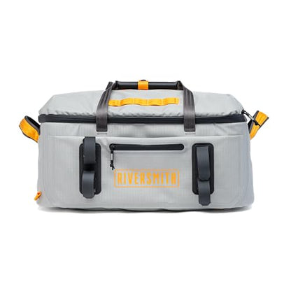 RiverSmith Waterproof Duffel Bag with Rod Tube Holders, Lightweight Fishing Travel Duffel with Backpack Straps, Durable Gear Bag for Fly Fishing, Boating & Adventure Travel (Gray Cadmium, 45L) - color: Gray Cadmium