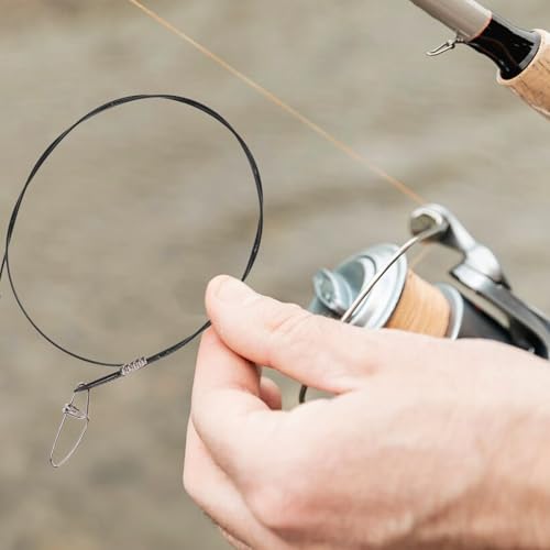 NOLITOY 10pcs Heavy Duty Steel Fishing Leaders 50cm Nylon-Coated Anti-bite Wire Lines for Freshwater and Saltwater Fishing Rig Terminal Tackle